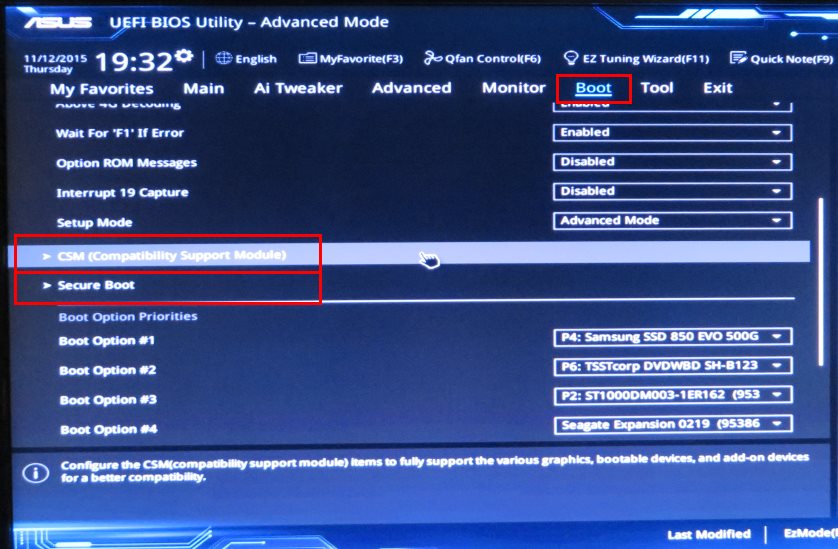 asus secure boot windows 11
